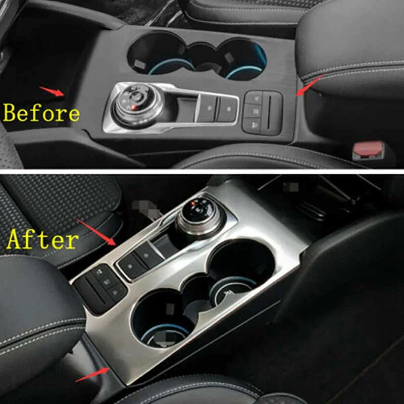 

Car Center Control Panel Gear Shift Box Frame Cover Protection Trim For Ford Focus 2019 2020 Carbon Striation/Silver ABS