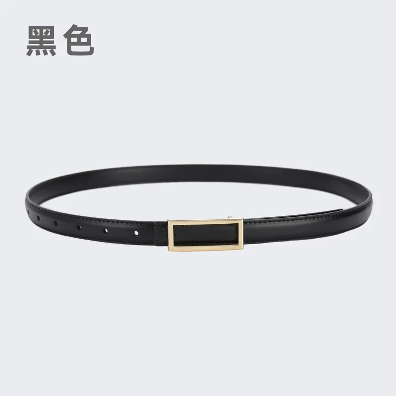 Thin belt with skirt genuine leather small belt Korean style simple matching decorative dress belt women