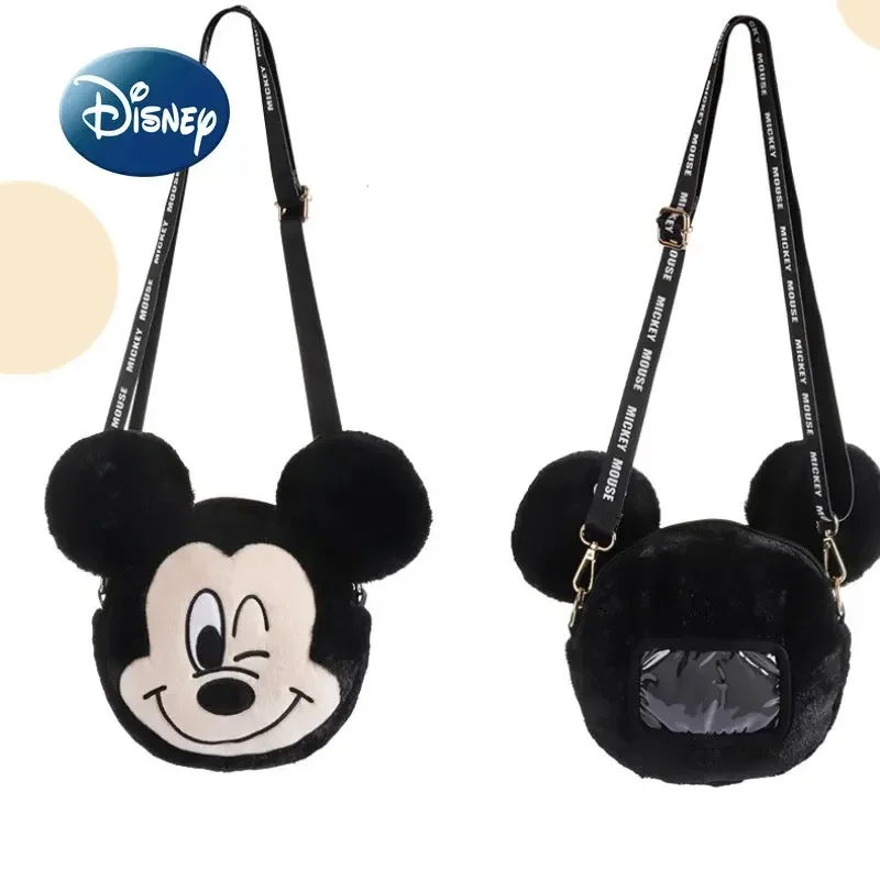 Disney Mickey Original New Plush One Shoulder Crossbody Bag Cartoon Children's Plush One Shoulder Bag Fashion Children's Bag