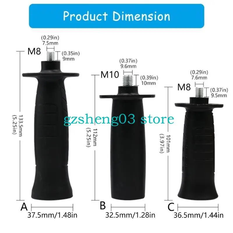 U75C Angles Grinder poignée poignée poignée ergonomiquement confort stabilité Attachements sécurisés adaptés travail du
