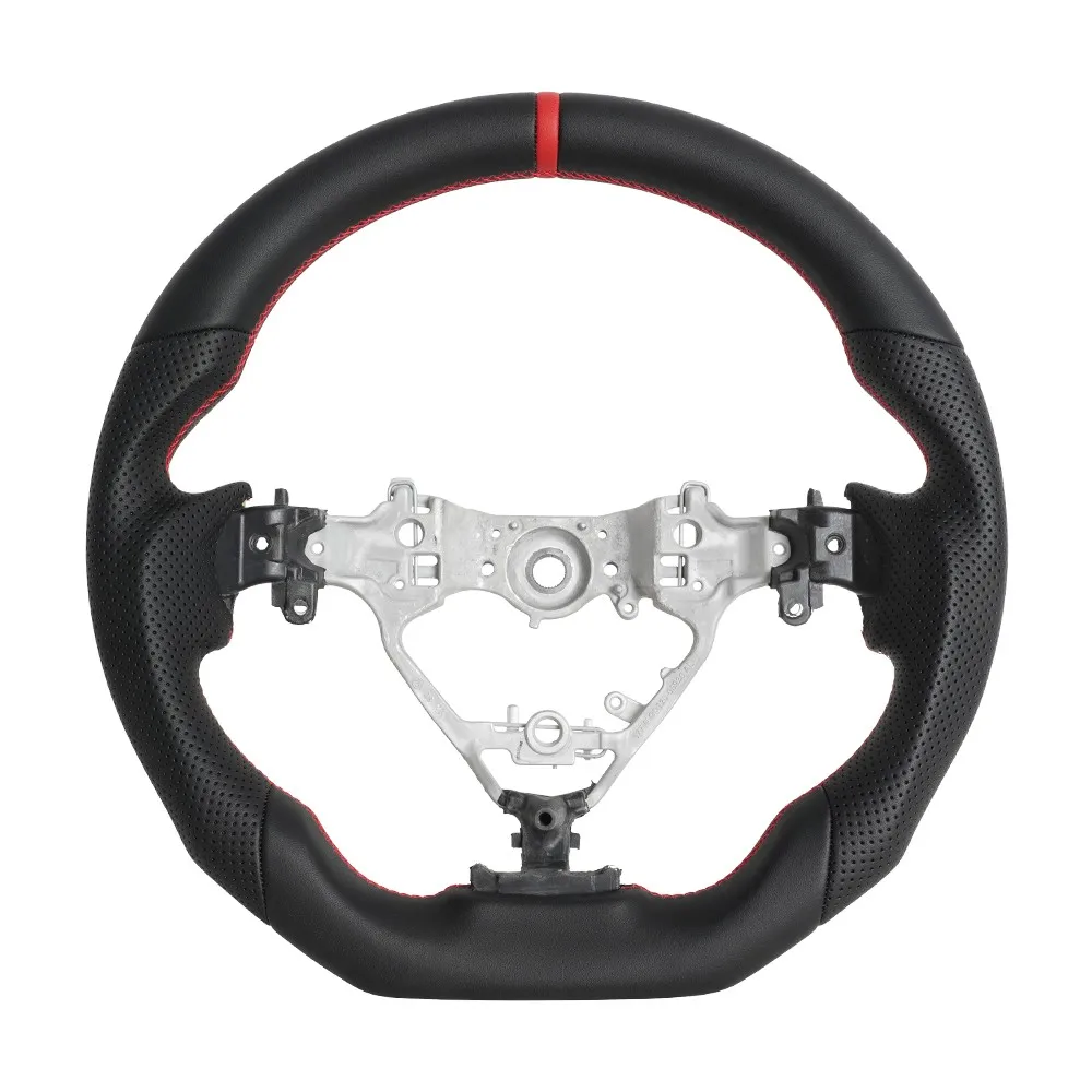 Smooth Leather With Perforated Grip Steering Wheel Red Stripe Fit For Toyota Highlander Sienna Venza Camry 2013-2020