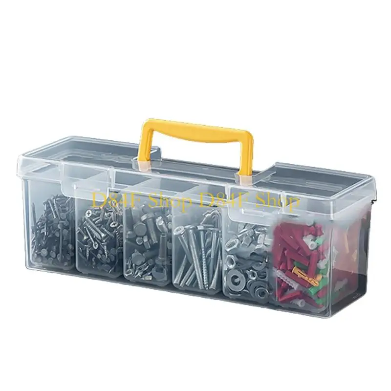 D84F Compact Tool Case Transparent Design Removable Compartment for Easy Identification and Efficient Tool Storage
