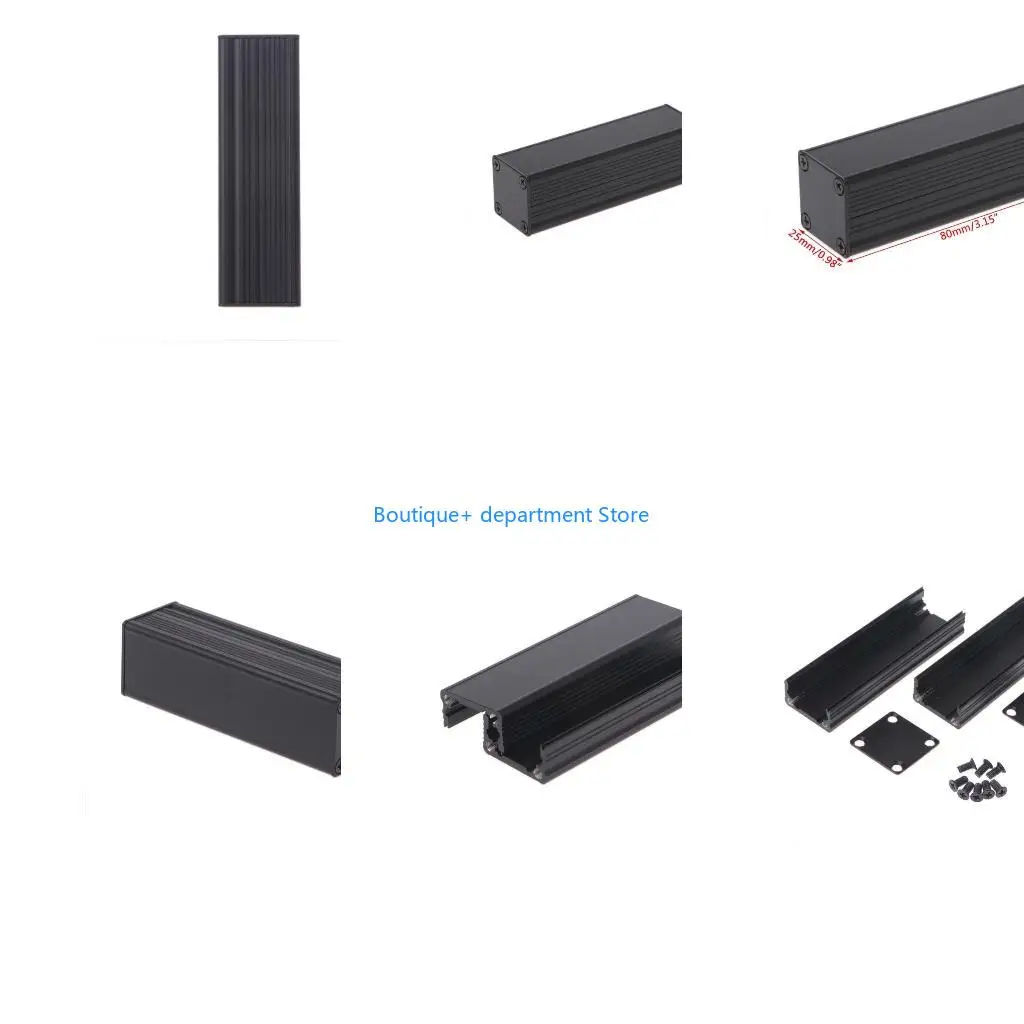 

E1PD New DIY Extruded Electronic Project Aluminum Enclosure for Case Black 80x25x25mm