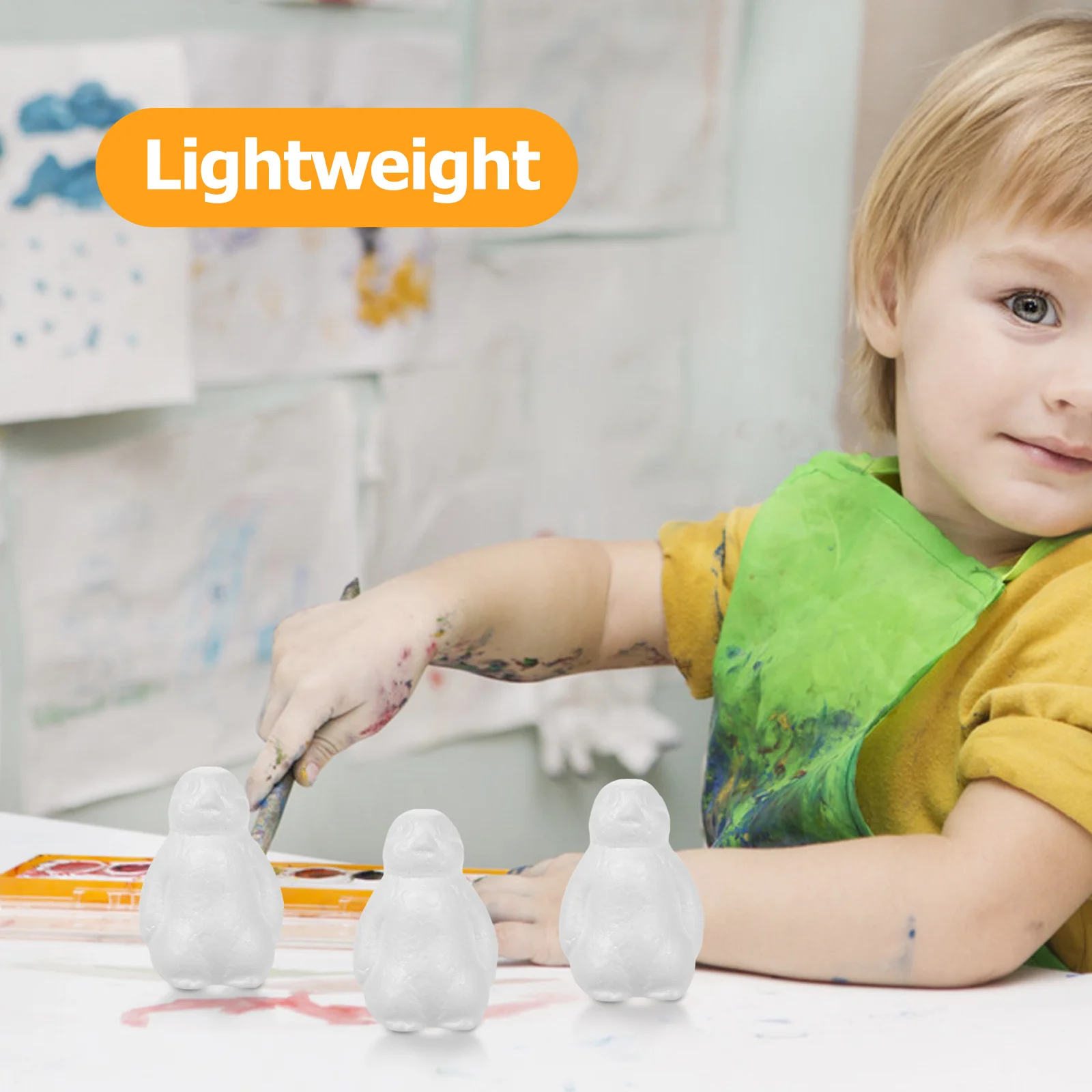 20Pcs Foam Penguin Sculpture DIY Craft Kit Unfinished Blank Foam Balls for Painting Modeling Miniature Garden Animal Ornament