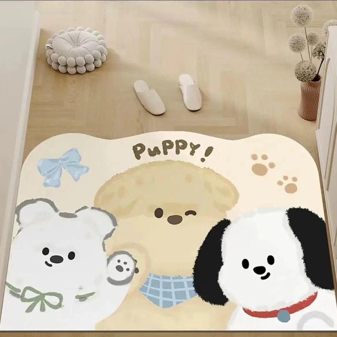 

Cartoon Leather Door Mat Entrance Hallway Mat Waterproof Oil-resistant PVC Wash-free Dust-proof Carpet Cut-to-fit Home Decor