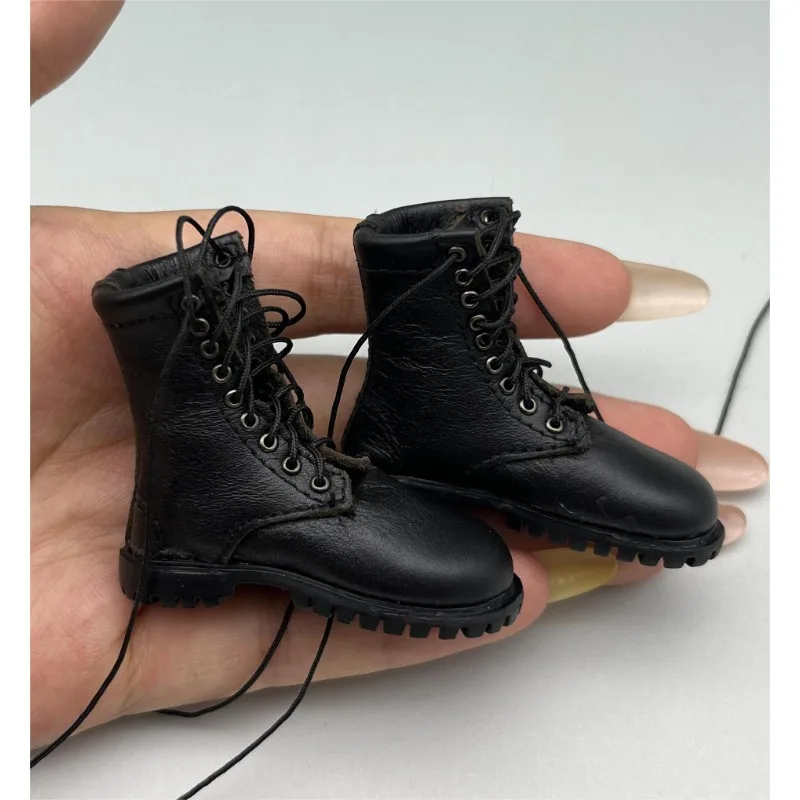 

In Stock 1/6 Scale Fashion Male Soldier Hollow Black Shoes with Straps shoes Model for 12'' Action Figures Body Doll Accessory