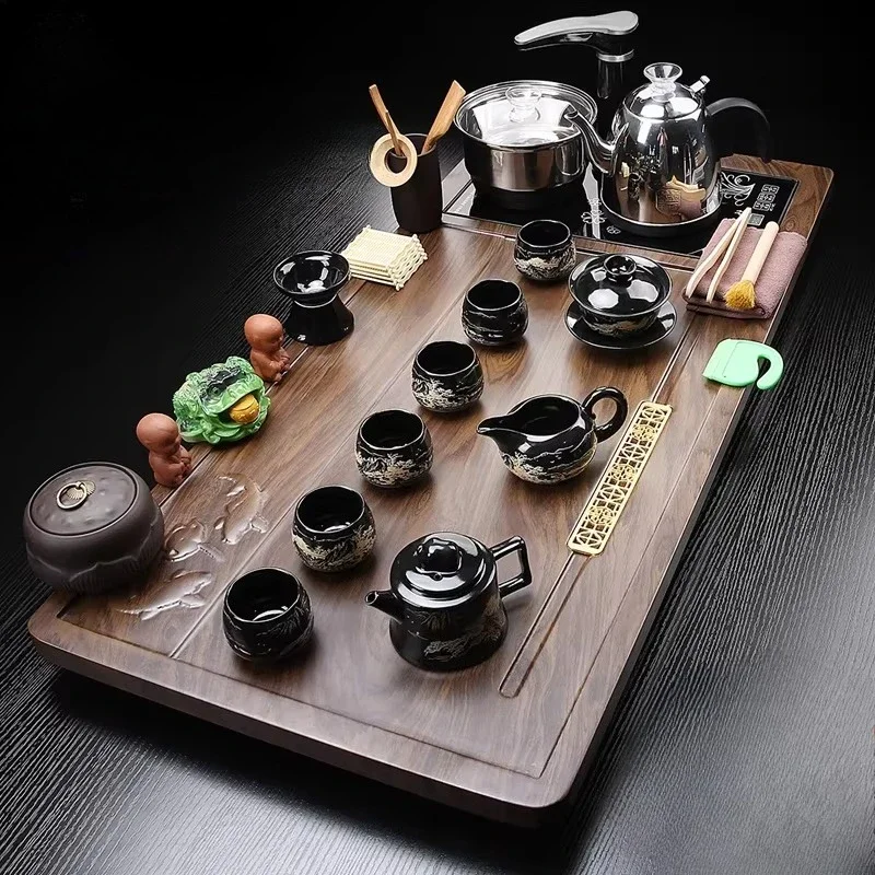 a*-Living Room Hospitality Tea Tray Ceremony Luxury Vintage Kung Fu Tea Tray Decorative Serving Madera Home Decorationgs/.