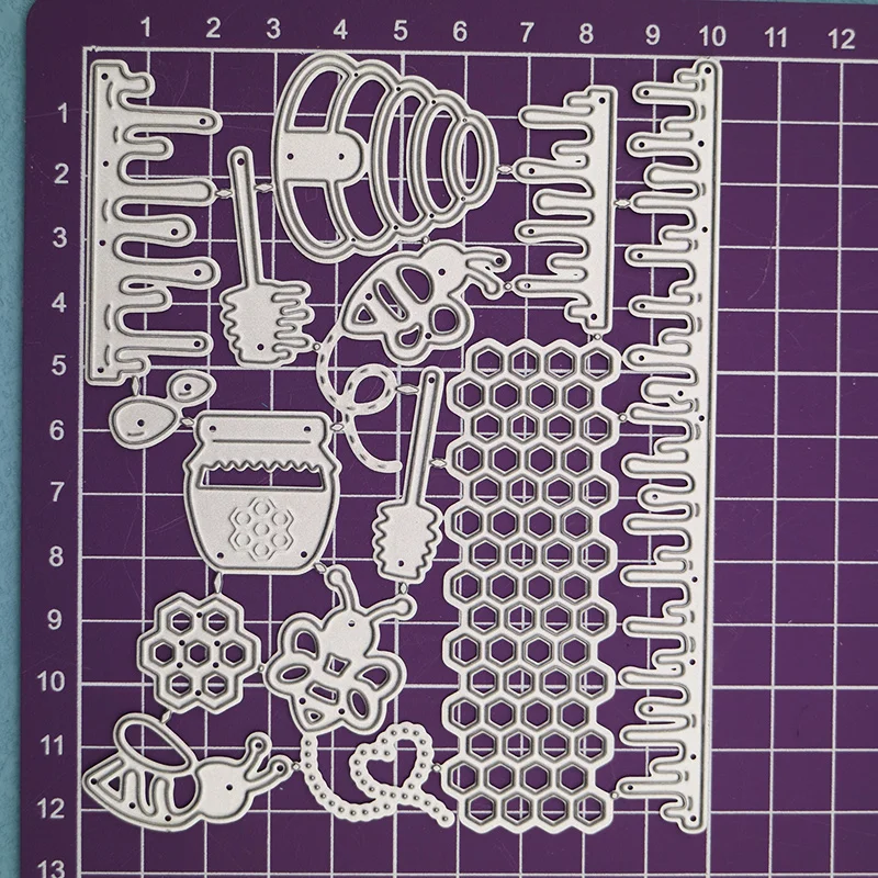 Troqueles de corte de Metal para álbum de recortes, abeja, panal, tarjetas de felicitación, grabado en relieve, cubierta de álbum educativo DIY,