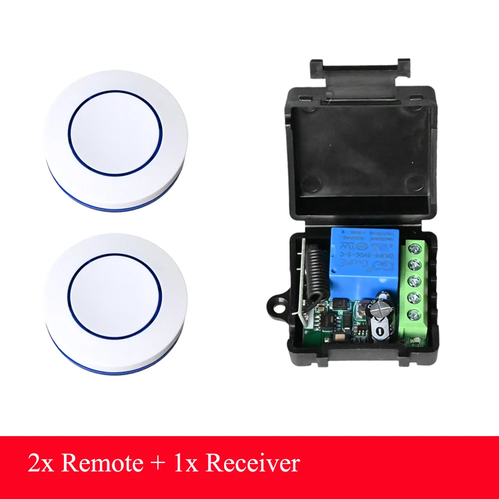V RF Relay Module Remote Control Switch Kit 433Mhz Round Button Wireless DC 6V 9V 12V 24 for LED Lamp Bulb Gate Door Fan
