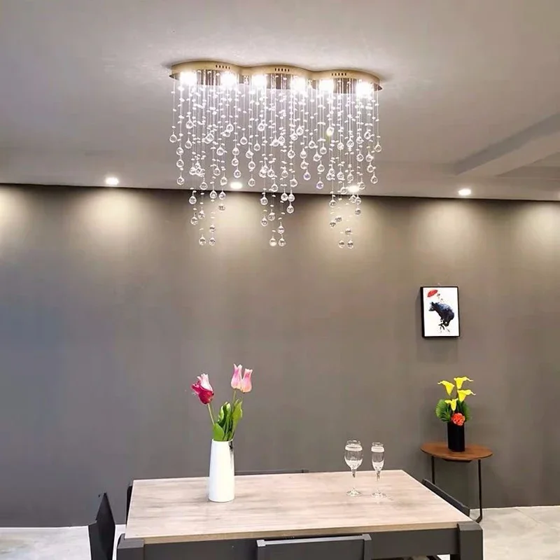 Design Modern Crystal Chandelier Home Decor Light For Dining Room Led Hanging Lamp Luxury Indoor Lighting Creative Cristal Ball