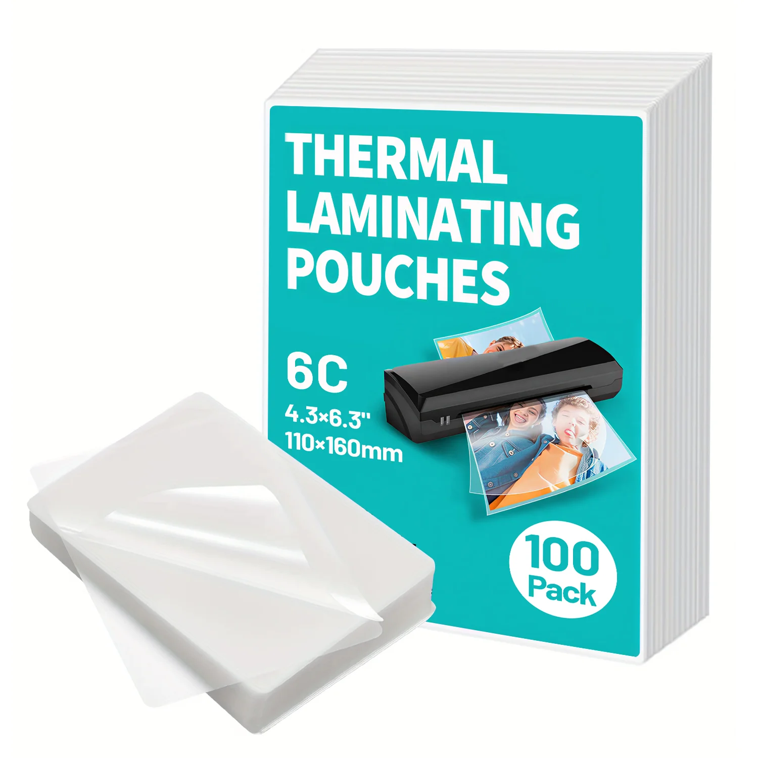 100 Sheets 4R Thermal Laminating Pouches 60Mic for Photo/Files/Card Lamination Sheets Laminator Hot Laminator Film