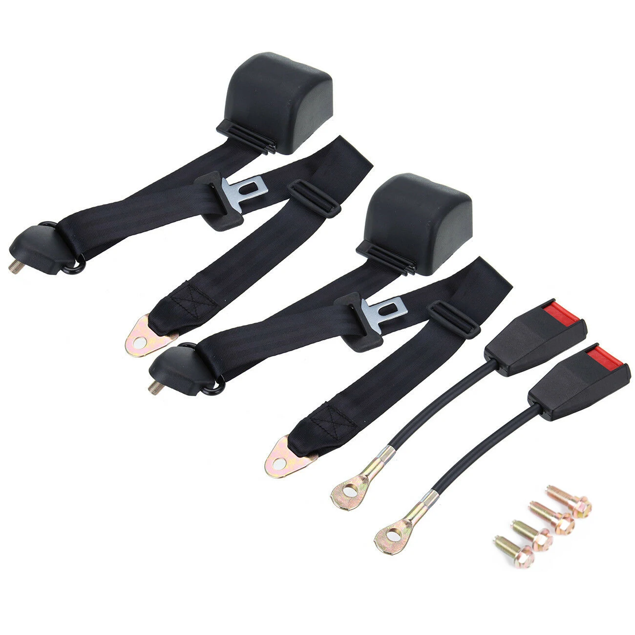 Universal Driver  Front And Rear Three-Point Seat Belt Black Driver  Seat Belt Automatic Retractable Three-Point Auto Parts