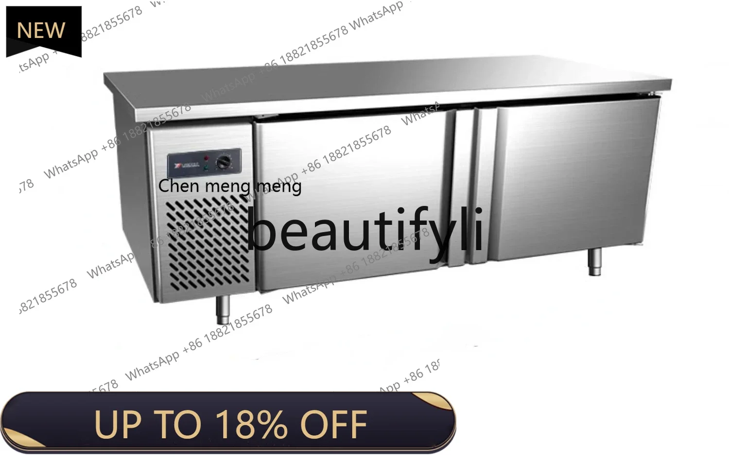

Z189 Workbench milk tea shop equipment horizontal refrigerator kitchen flat cooling console stainless steel commercial freezer