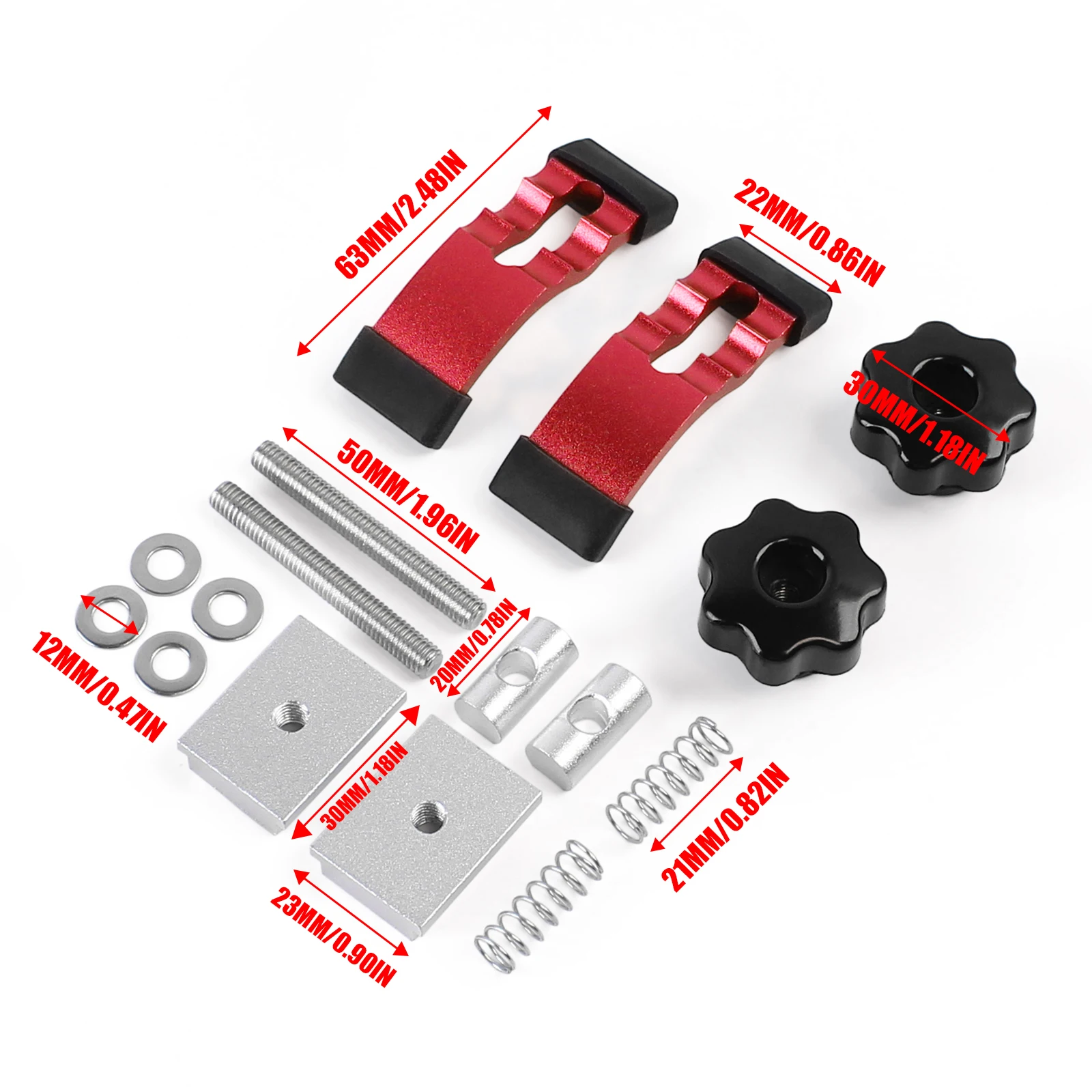 2PCS Mini Hold Down Clamp Kit, Aluminum Alloy Router Clamp for Woodworking and Metalworking Routers Drill Presses Table Saw Tool