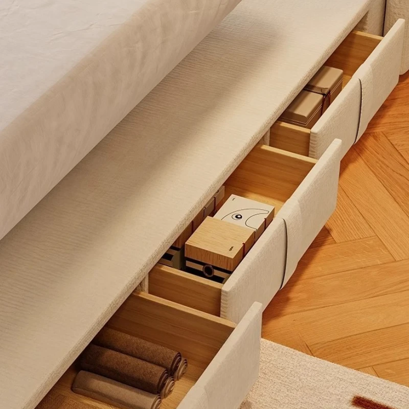 سرير مزدوج من الخشب على الموضة، زوجين صغيرين بالحجم الكامل، سرير مزدوج منزلي صلب، لوح رأسي حديث، أثاث Muebles Para Hogar