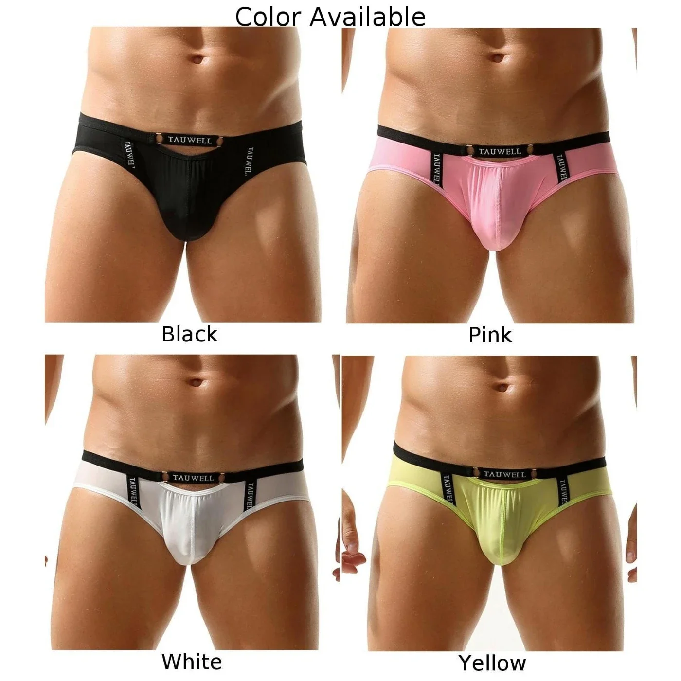 Men Soft Hollow U Convex Pouch Lingerie Underpants Belt Sexy Underwear Low Waist Brief High Elastic Lingerie Breathable Panties