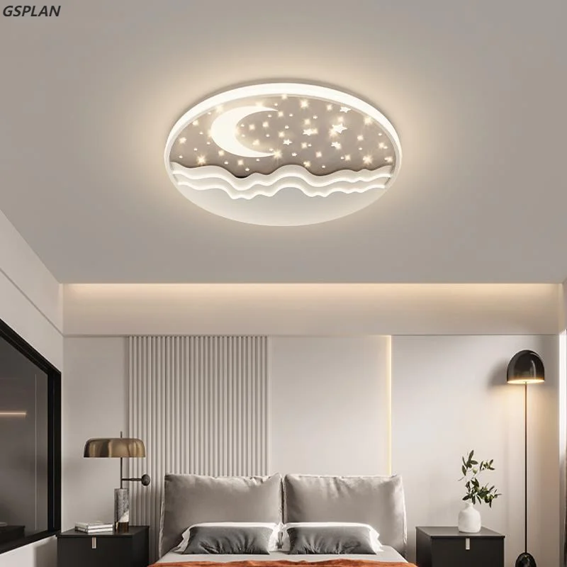 GSPLAN-Lustre Circular Moderno LED Instalado no Teto, Quarto Interior, Sala de Luz Decorativa, Iluminação Criativa