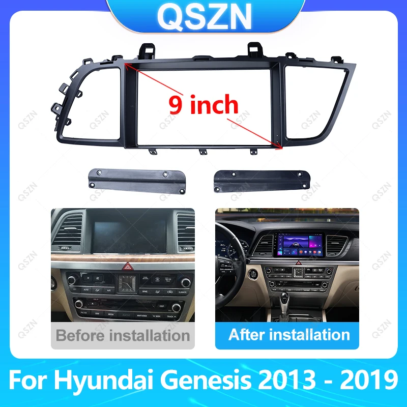 

QSZN 9-дюймовый автомобильный радиоприемник с левым рулем для Hyundai Genesis 2013-2019, Android-радио, стереоприборная панель, аудиорамка, крепление на приборную панель