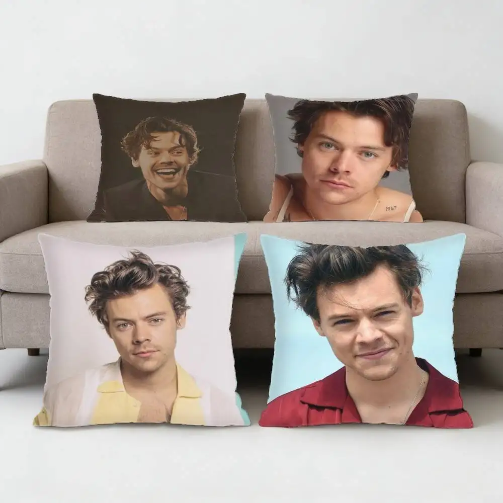 

H-HaRRyS Singer S-Styles Pillow Case Anti-dustmite Pillowcase Invisible zipper silky short plush Sofa cushion cover