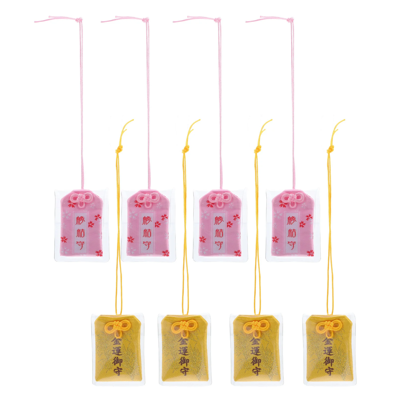 

8 set Handmade Japanese Omamori Lucky Amulet Pendant For Health Wealth Success Protection Brocade Fabric Diy Charm Car