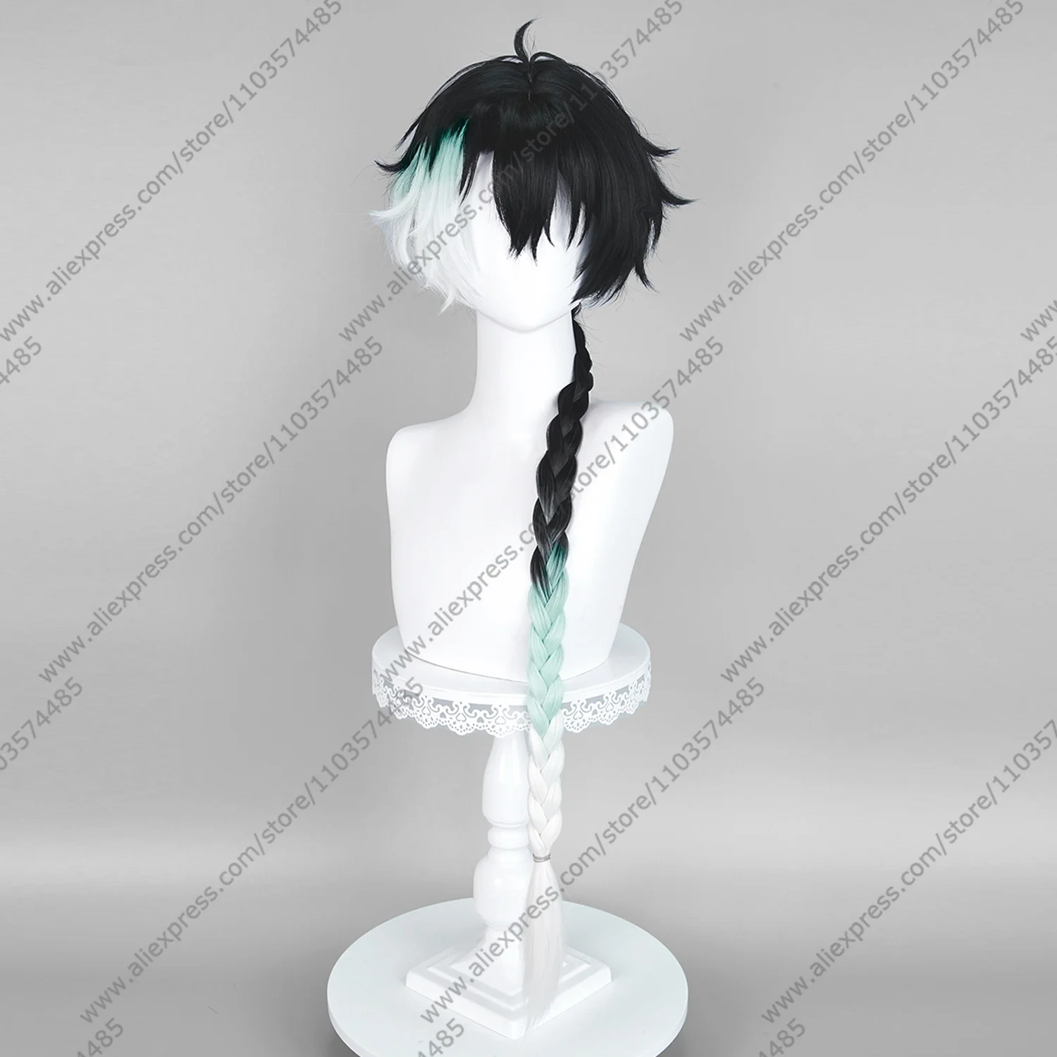 Anime WuWa Jingran Cosplay Wigs 98cm Long Black Green White Dyed Wig Heat Resistant Synthetic Hair view 3