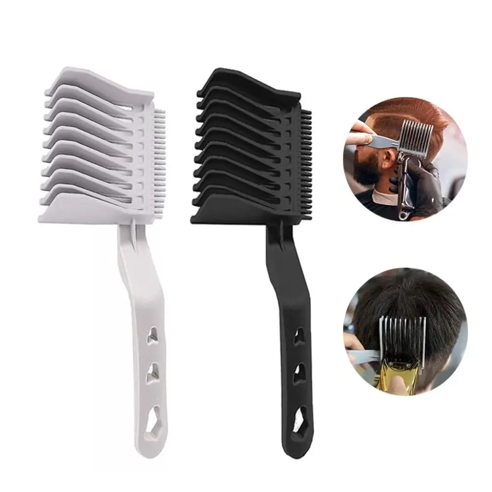 Ferramenta de estilo masculino barbeiro fade pentes ergonômico plástico corte de cabelo pente barbeiro suprimentos gradiente design curvo posicionamento pente