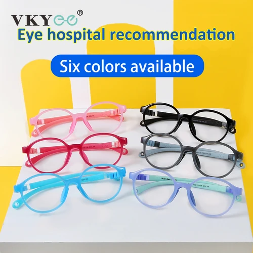 Imagen 2 del producto VICKY-gafas simples de silicona para niños, patillas elásticas extraíbles, gafas antiluz azul, prescripción personalizable 9028