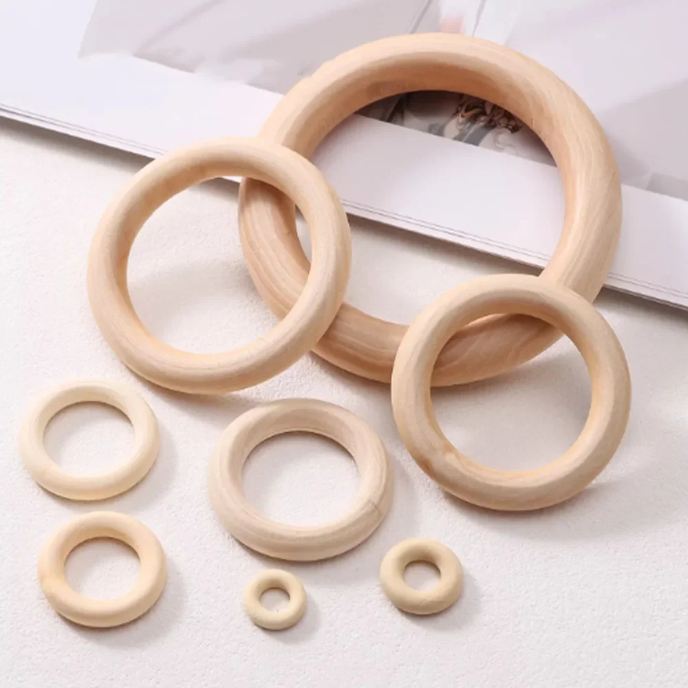 Wooden Ring Circular Ring Woven Jewelry Creative Handmade Natural Wood Color For DIY Circular Ring Decoration Material