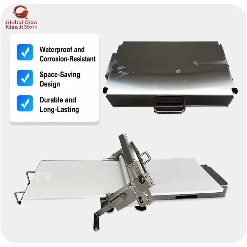 Reversible Puff Pastry Dough Sheeter Machine Adjustable Thickness Fondant Dough Roller Folding Design for Bakeries Pastries