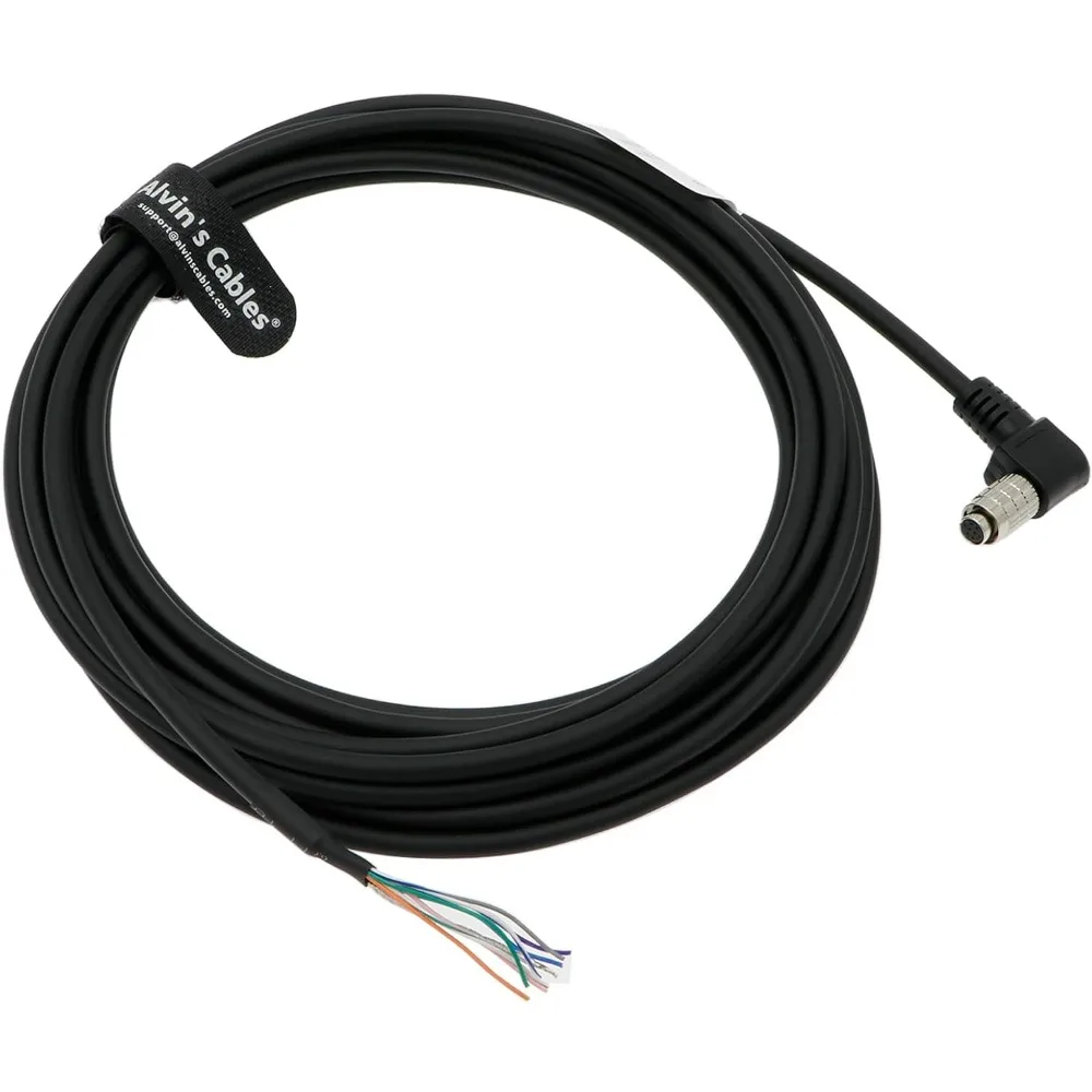 Hirose 8 Pin Female HR25-7TP-8S Right Angle to Open End High Flex Cable for IDS, DAHENG Imaging, Allied Vision GigE Industrial