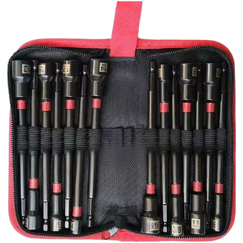 16-個六角磁気ソケットレンチセットソケットアダプタービットホルダードリルドライバービットセット電動ドリルツールアクセサリー自動車修理