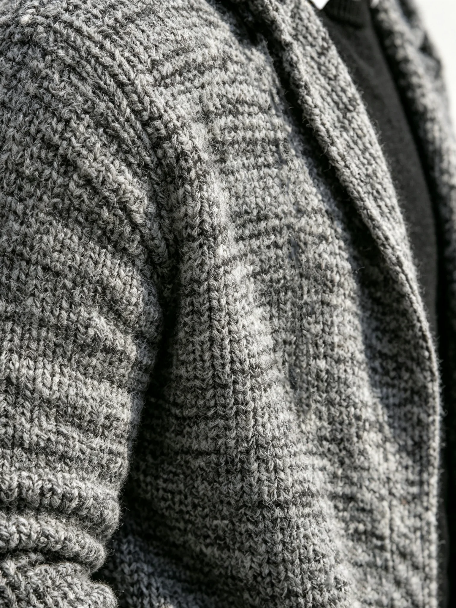 Herren Langer Kapuzen-Strickcardigan mit Offener Front, Pullover-Mantel mit Taschen, Lässiger Loser Langarm-Strickpullover für Herbst und Winter – Detail 7
