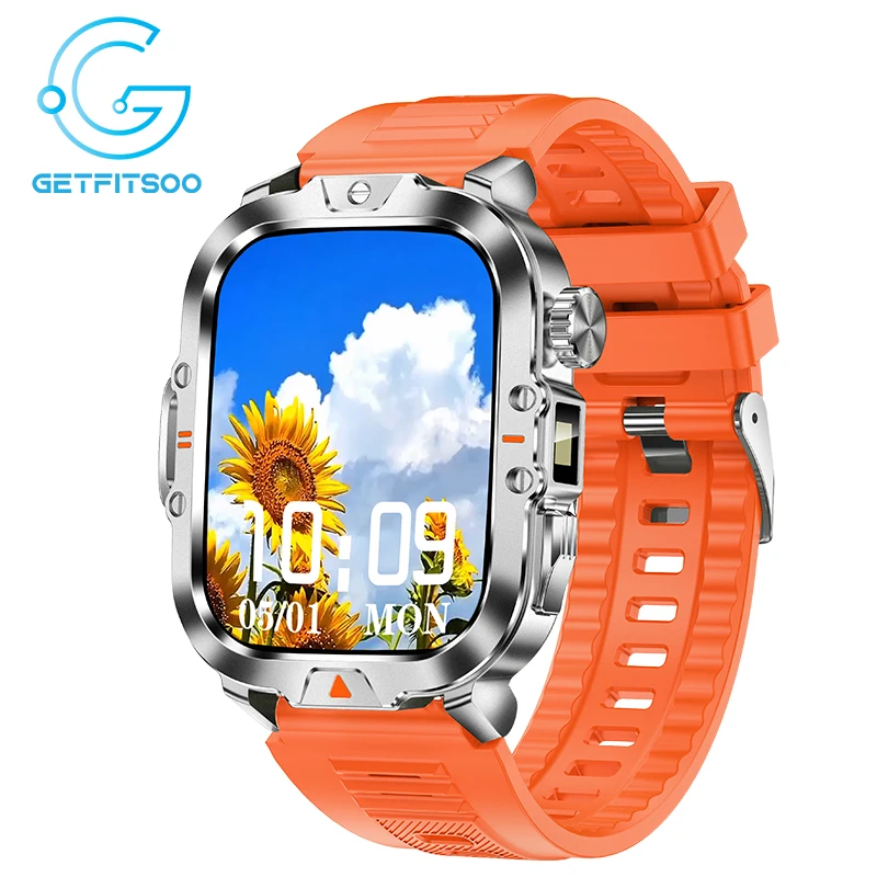 

Getfitsoo Smart Watch 2.01” HD Display Screen Bluetooth Phone Call 3D Dynamic Dial Sports Health Tracker SmartWatch Men V17z