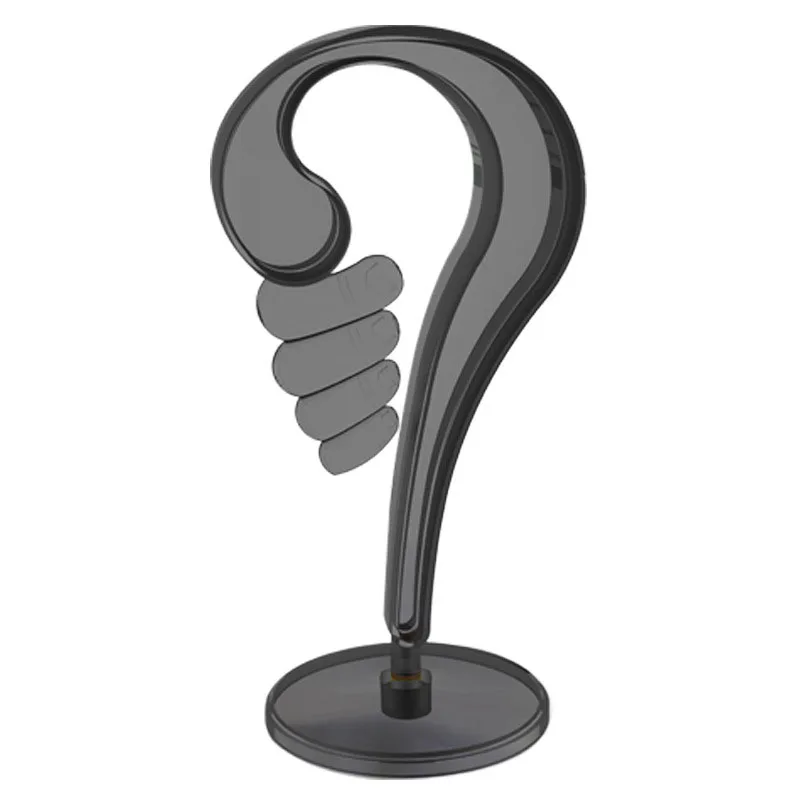 Removable Headset Stand Transparent ABS Finger Shape Universal Computer Headset Hook Hanger with Broad Base