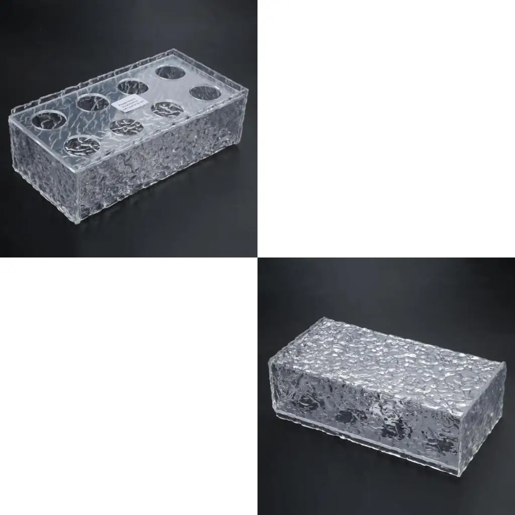  Stone Grain Clear Acrylic Flower Vase Decorative Long Rectangle Rectangular