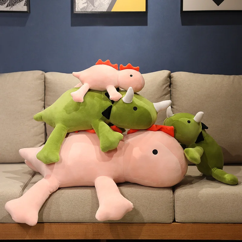 DR Weighted Dinosaur Ornament Toy Triangle Dinosaur 3D PP Pink Green Pillow Animal Spandex Crystal Pillow Home Decoration New