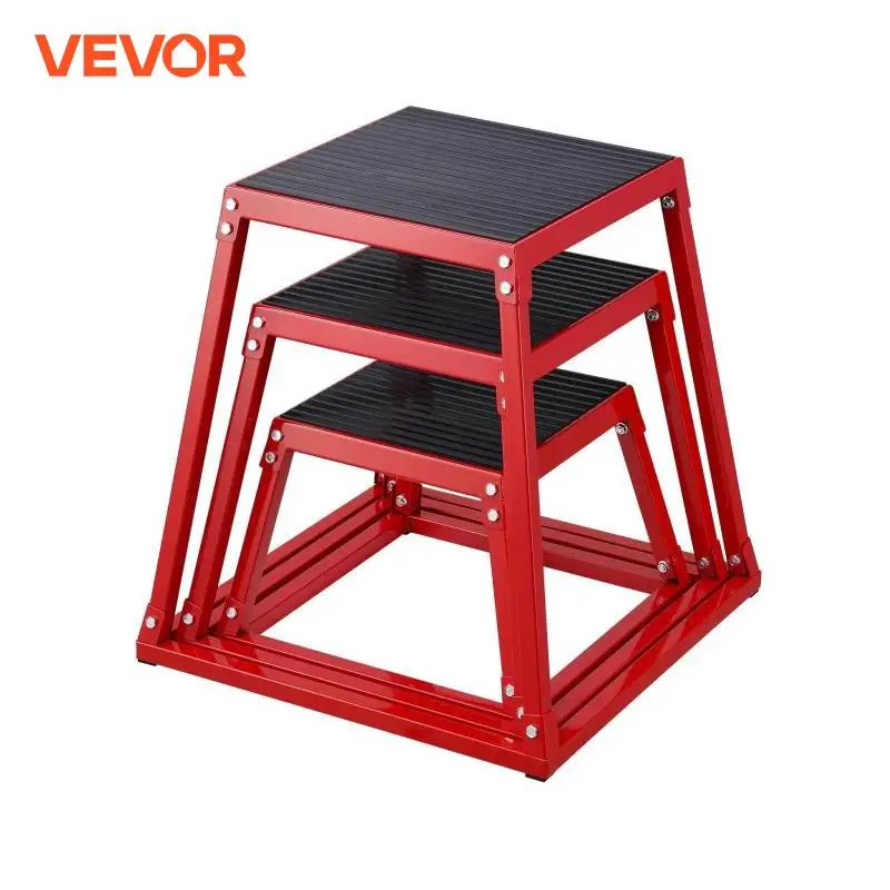 VEVOR Plyometric Jump Boxes 12/18/24 Inch Platform and Jumping Plyo Box for Home Gym Training, Conditioning Strength Training