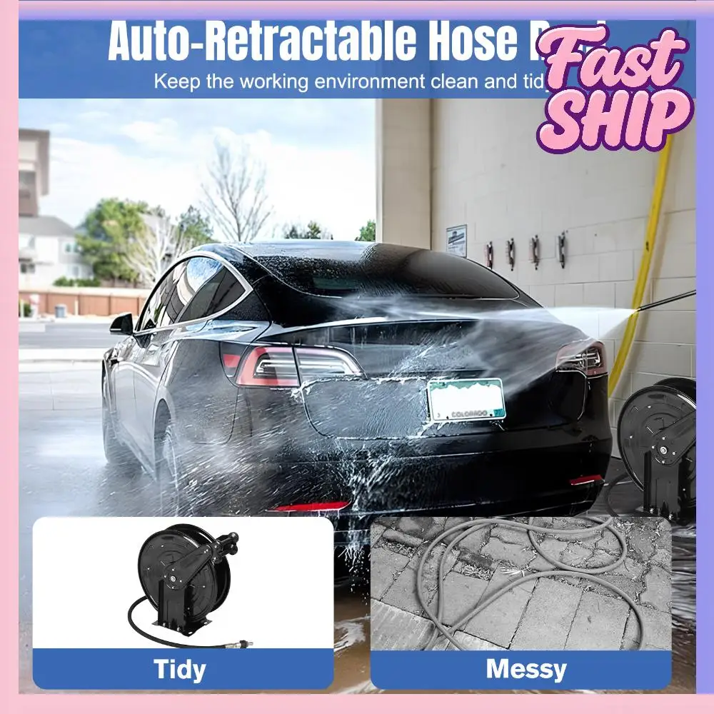 

Автоматическая катушка для шланга высокого давления с функцией самоподмотки для воды, воздуха, масла, 4000 PSI