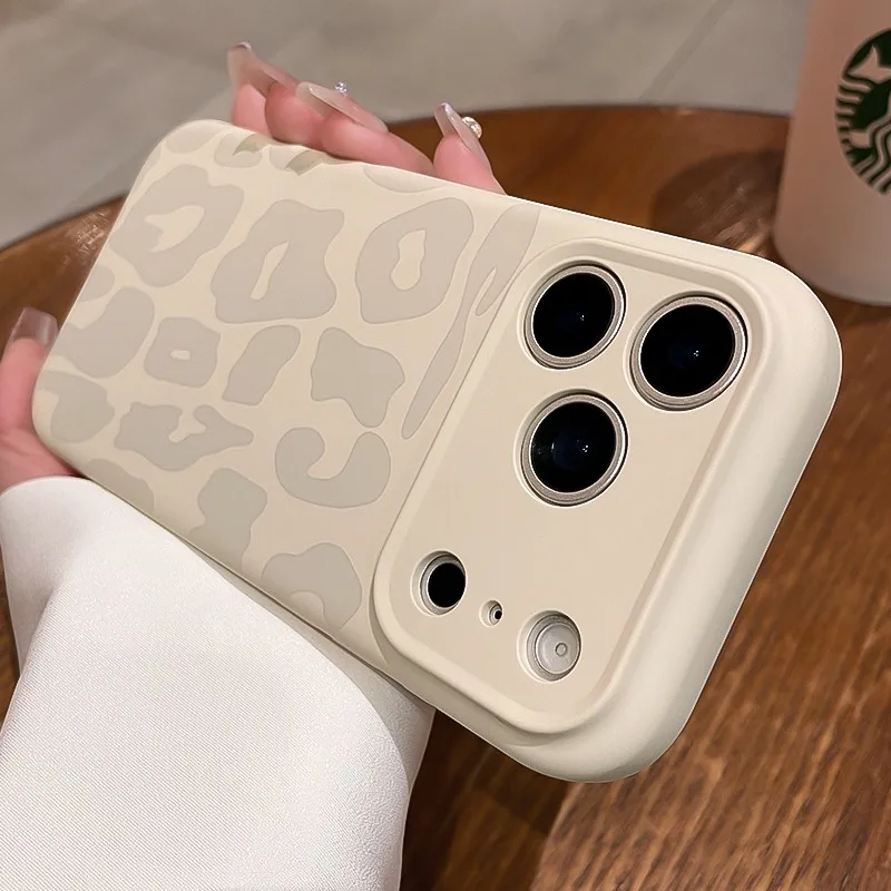 Modische Handyhüllen aus Flüssigsilikon mit Leopardenmuster für iPhone 17 16 12 Pro Max 14 15 Plus 17, staubdicht, weich, stoßfest. – Detail 11