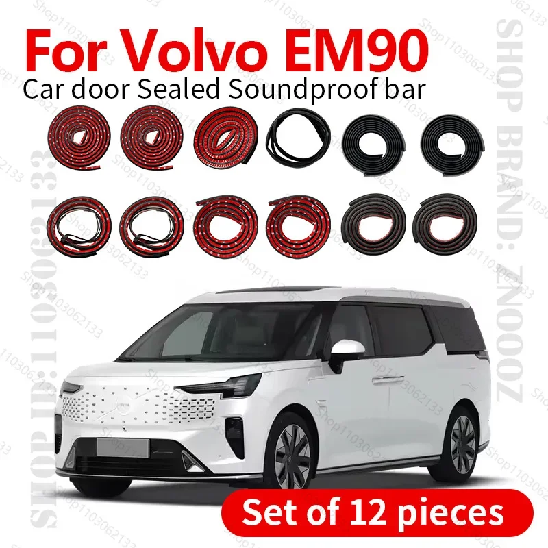 Car Door Seal Strip Rubber Double Layer Sealing Protector Soundproof Strip Dustproof Seal Strip 12 PCS Set For Volvo EM90