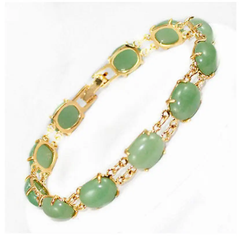 

Fashion Jewelry - green jade bracelet 7.5" AAA style Fine jewe Noble 100% Natural jade