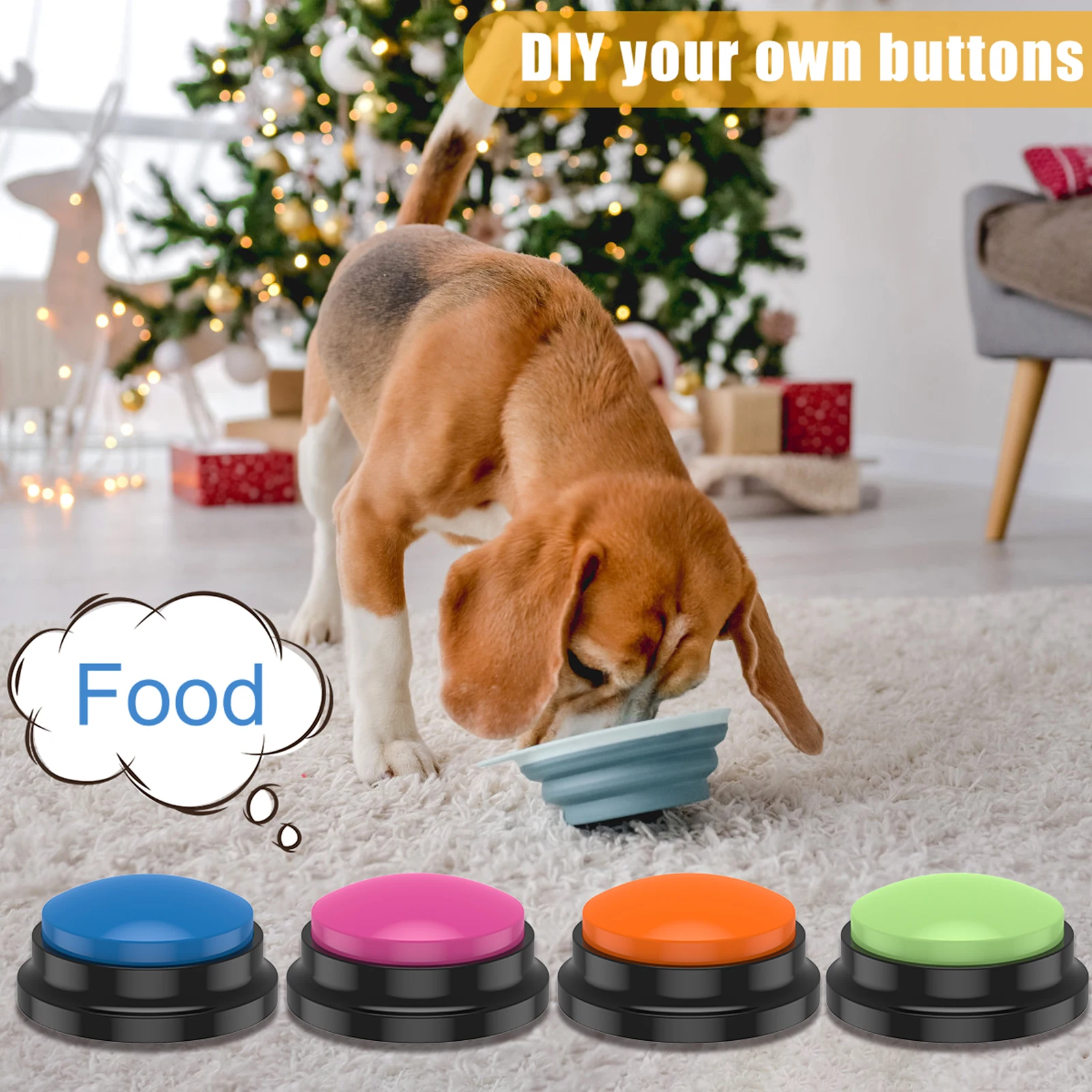 Voice Recording Button Pet Toys Dog Buttons for Communication Pet Training Buzzer Recordable Talking Button Intelligence Toy