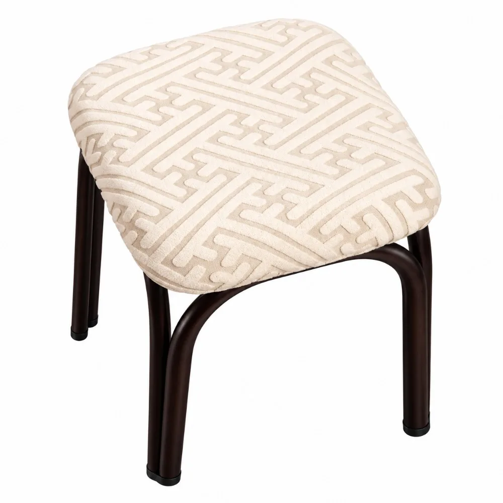New Jacquard Square Stool Cover Non-Slip Elastic Edge Seat Cover Geometric Pattern Stretchable Bar Stool Cover Dining Room Chair