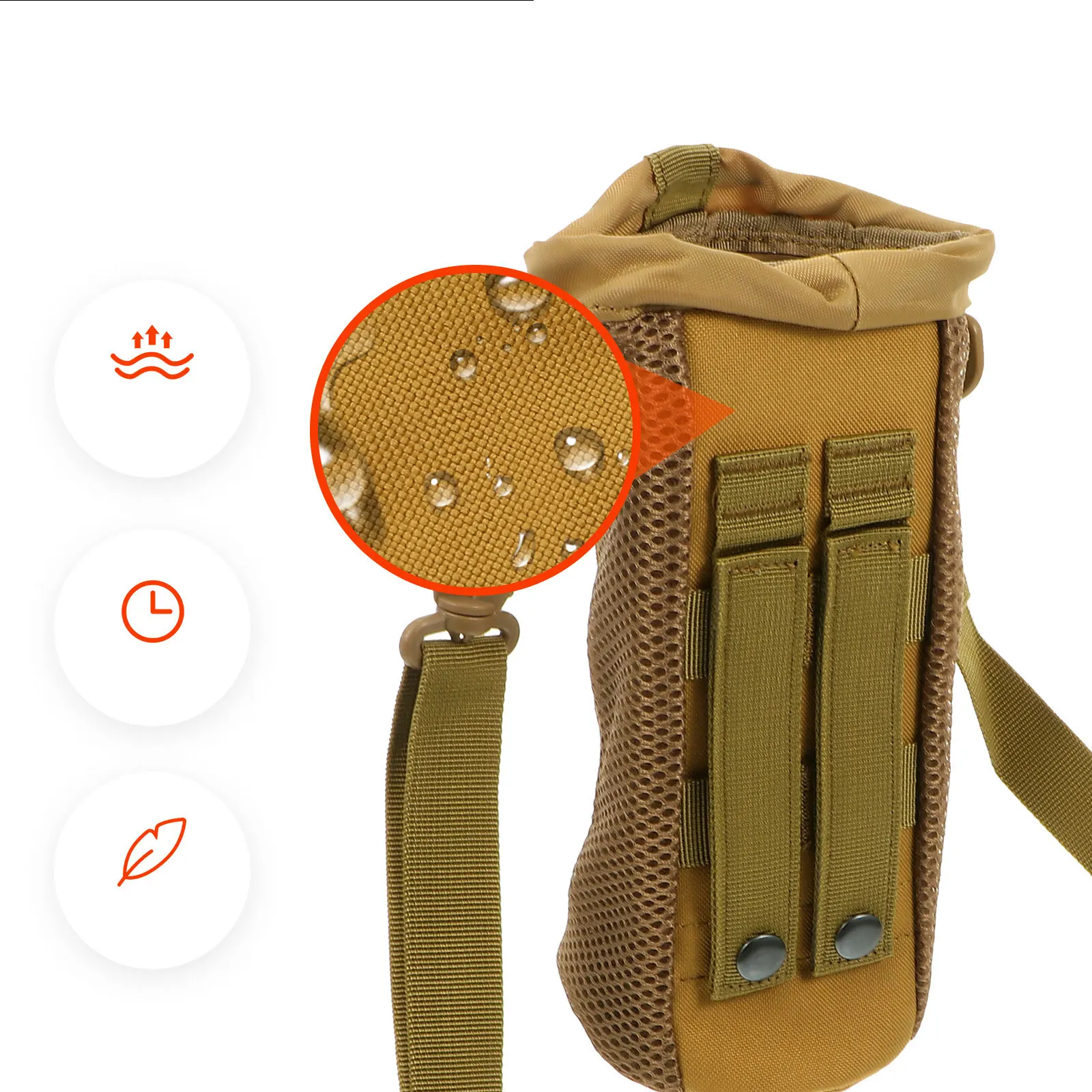 Insulated Water Bottle Cover Portable Lightweight Carrier Pouch for Hiking Camping Outdoor Sports Travel Convenient Carry