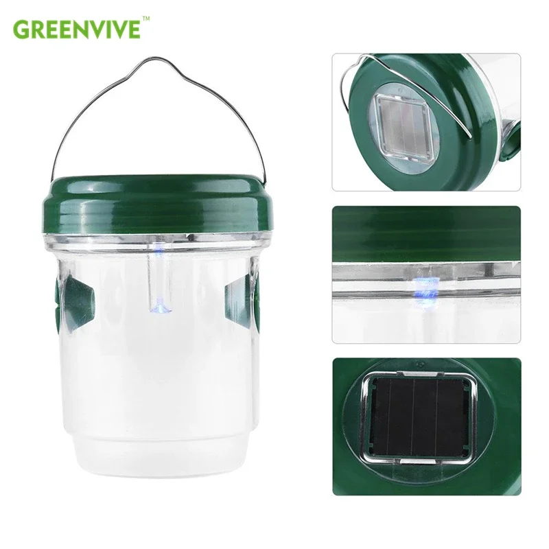 

Bee Catcher Solar Powered Wasp Catcher LED Hornets Bee Wasp Traps Catcher Hanging Flying Insect Control Tools Beekeeping Tools