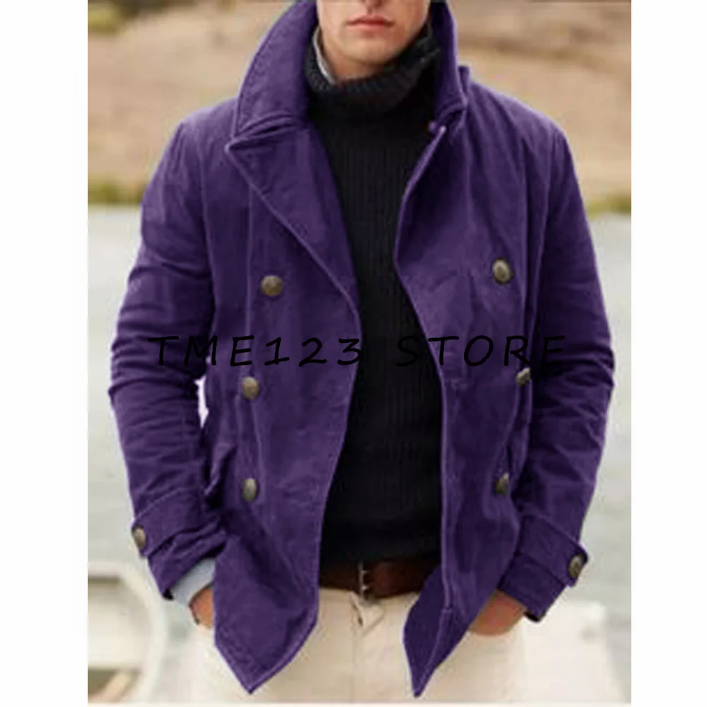 Blazer for Men Causel Jacket Business Office Coat Winter Warm Sude Suit Lapel Single Breasted Clothes