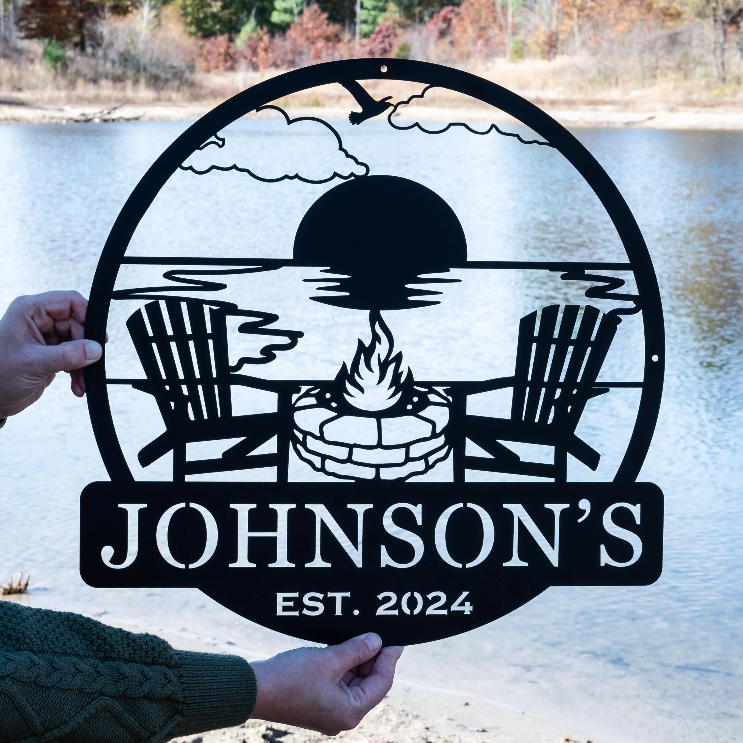 Custom Metal Outdoor Sign Custom Campfire Sign Camper Decor Personalized Camping Gifts Fire Pit Sign Outdoor Decor Cabin Sign