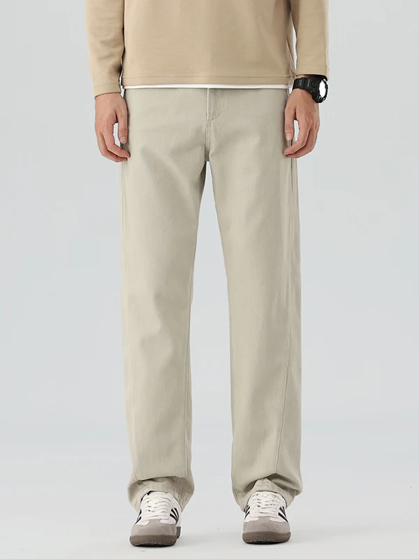 

Мужские повседневные брюки премиум-класса: модные свободные прямые джинсы из хлопка для весны и осени, длинные брюки в уличном стиле