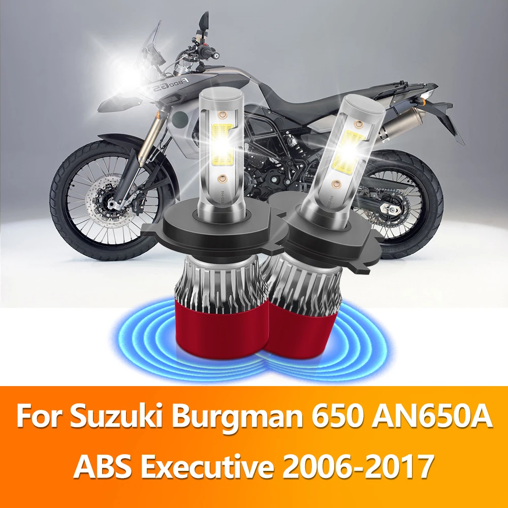 Motorcycle Headlight Bulb 20000LM H4 Hi Lo LED Moto Lamp 6000K For Suzuki Burgman 650 AN650A ABS Executive 2006-2015 2016 2017