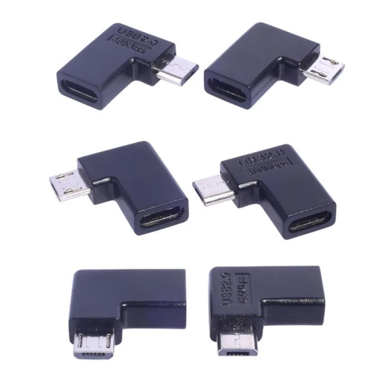 

Адаптер 90 градусов Type-C «мама» на Micro Male USB 2.0 Интерфейс микрофона 480 Мбит/с Передача данных 10 Вт Адаптер для быстрой зарядки